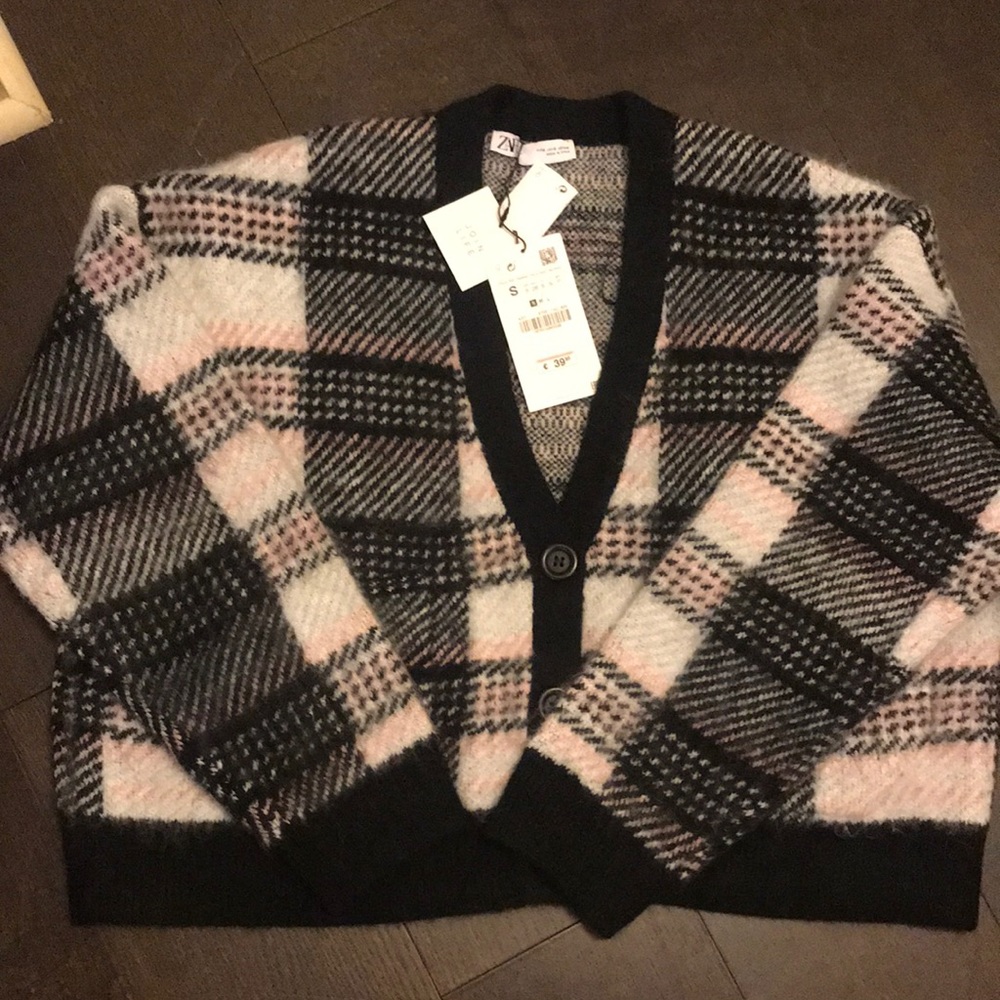 NWT Zara beautiful soft plaid sweater small - Picture 2 of 6